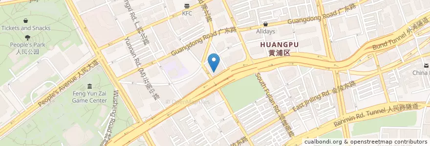 Mapa de ubicacion de Starbucks en Cina, Shanghai, Distretto Di Huangpu.
