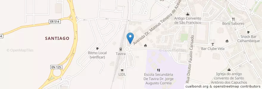Mapa de ubicacion de Casa da Avó en البرتغال, الغرب, الغرب, فارو, طبيرة, Tavira.