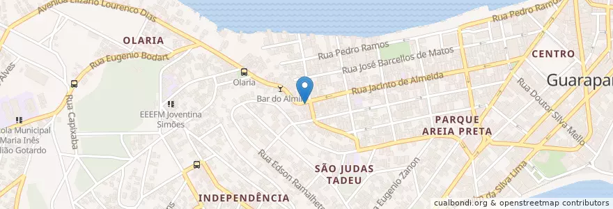 Mapa de ubicacion de Farmácia Olaria en برزیل, منطقه جنوب شرقی برزیل, اسپیریتو سانتو, Microrregião Guarapari, Região Geográfica Intermediária De Vitória, Guarapari, Região Metropolitana Da Grande Vitória.