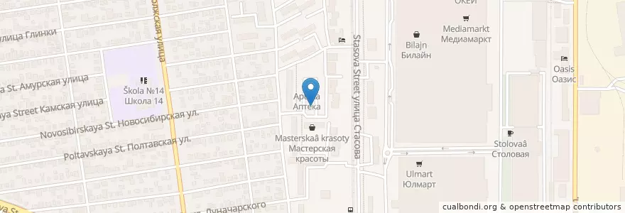 Mapa de ubicacion de Art Studio “Creative kids” en Russia, South Federal District, Krasnodar Krai, Krasnodar Municipality.