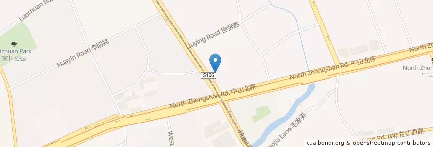 Mapa de ubicacion de 上海沪太路长途汽车站 en 중국, 상하이, 징안구.