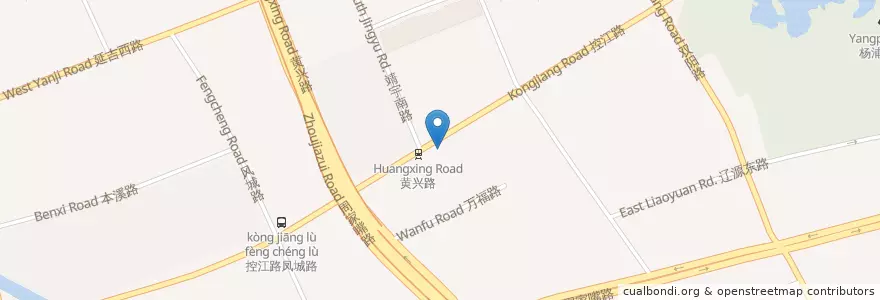 Mapa de ubicacion de 杨浦大剧院 en چین, شانگهای, 杨浦区.