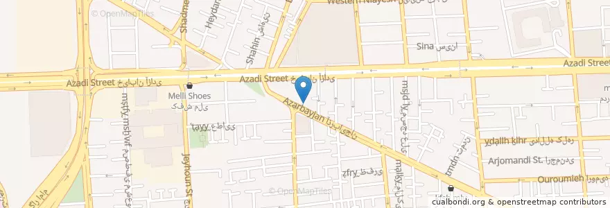 Mapa de ubicacion de کتابخانه امام حسین en Irão, Teerã, شهرستان تهران, Teerã, بخش مرکزی شهرستان تهران.