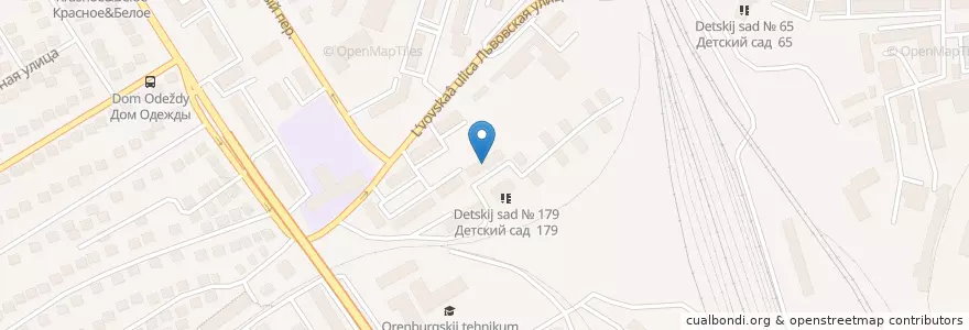 Mapa de ubicacion de Оренбург 460004 en 러시아, Приволжский Федеральный Округ, Оренбургская Область, Городской Округ Оренбург.