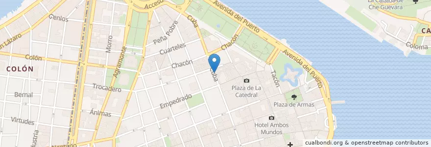 Mapa de ubicacion de Mundo Pizza en Cuba, La Habana, La Habana Vieja.