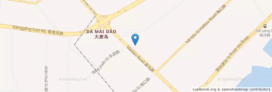 Mapa de ubicacion de 十号烤场 en 중국, 산둥성, 칭다오시, 崂山区.