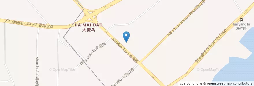 Mapa de ubicacion de 交通银行 en 中国, ツャントン;山東, 青島市, 崂山区.