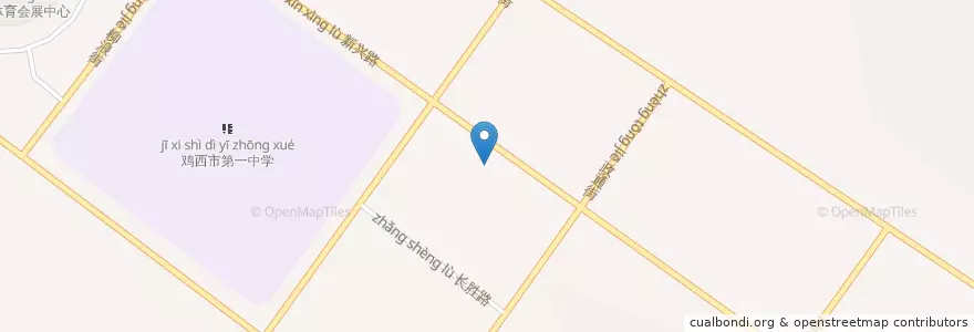 Mapa de ubicacion de 饭是钢 en China, Heilongjiang, Jixi, 鸡冠区, 西山街道.