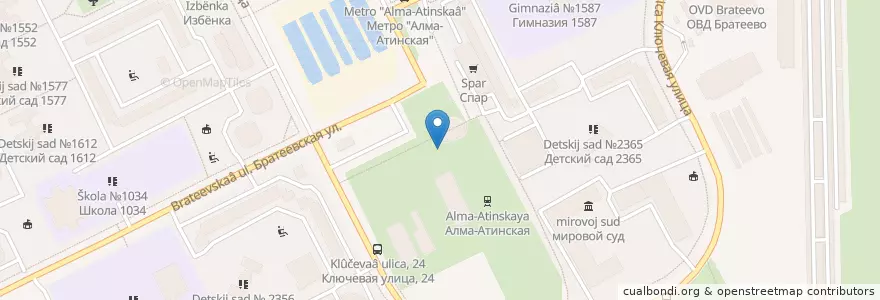 Mapa de ubicacion de район Братеево en Rusia, Центральный Федеральный Округ, Москва, Южный Административный Округ, Район Братеево.