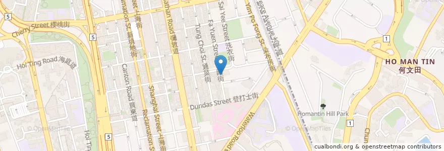 Mapa de ubicacion de 許留山 en 中国, 广东省, 香港 Hong Kong, 九龍 Kowloon, 新界 New Territories, 油尖旺區 Yau Tsim Mong District.