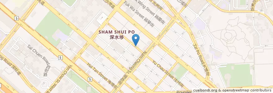Mapa de ubicacion de 新香園 en China, Guangdong, Hongkong, Kowloon, New Territories, 深水埗區 Sham Shui Po District.