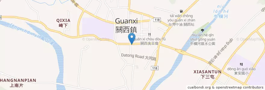 Mapa de ubicacion de 第一商業銀行 en Taiwán, Provincia De Taiwán, Condado De Hsinchu, 關西鎮.