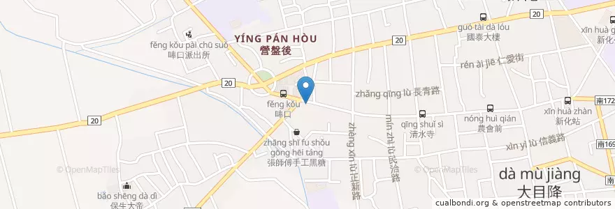 Mapa de ubicacion de 上好牛肉湯 en 臺灣, 臺南市, 新化區.
