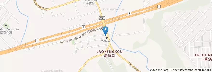 Mapa de ubicacion de 合浦刀削麵食 en Тайвань, Таоюань, Янмэй.