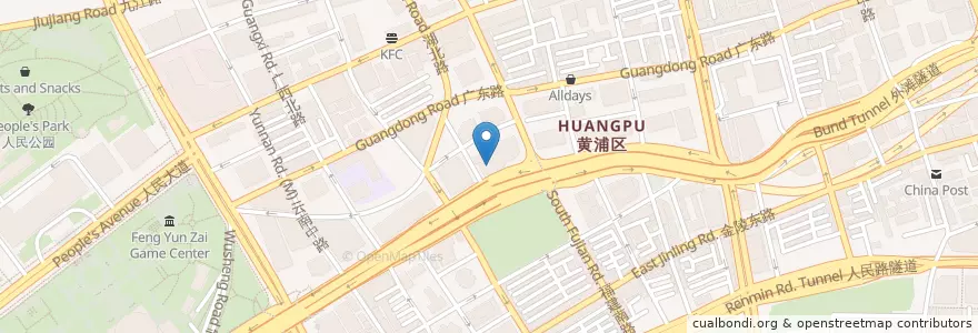 Mapa de ubicacion de 中國农业银行上海分行營業部 en China, Xangai, Huangpu.