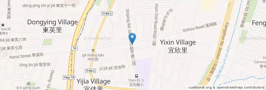 Mapa de ubicacion de 紅豆族車輪燒 en تايوان, تاي شانغ, 太平區.