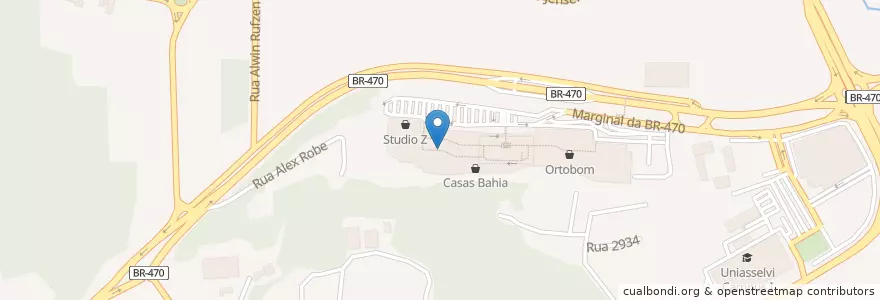 Mapa de ubicacion de McDonald's en Brasil, Região Sul, Santa Catarina, Região Geográfica Intermediária De Blumenau, Microrregião De Blumenau, Blumenau.