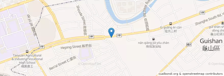 Mapa de ubicacion de 臺灣中小企業銀行 en Taiwán, Taoyuan, 龜山區.