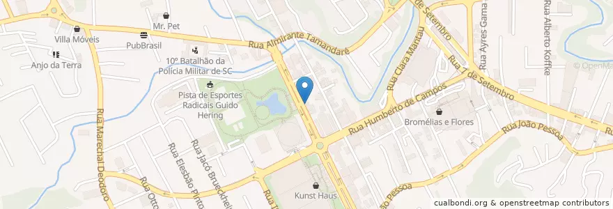 Mapa de ubicacion de Casa do Café en Brésil, Région Sud, Santa Catarina, Região Geográfica Intermediária De Blumenau, Microrregião De Blumenau, Blumenau.