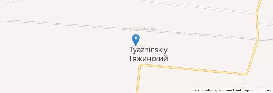 Mapa de ubicacion de Автостанция Тяжинский en ロシア, シベリア連邦管区, ケメロヴォ州, チャジュンスキー地区.