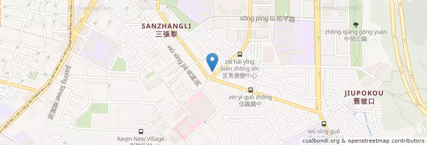 Mapa de ubicacion de 九湯屋 en Tayvan, 新北市, Taipei, 信義區.