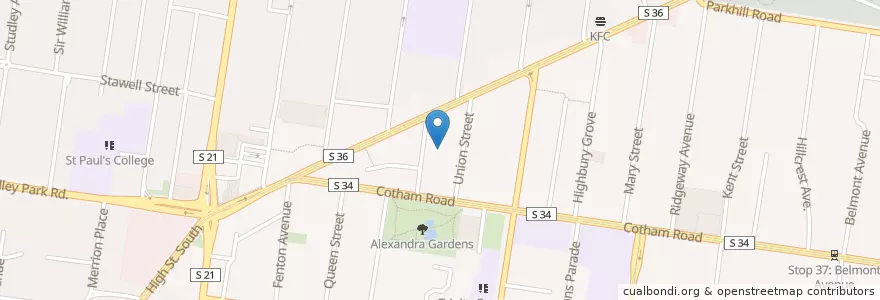 Mapa de ubicacion de Estivo en Austrália, Victoria, City Of Boroondara.
