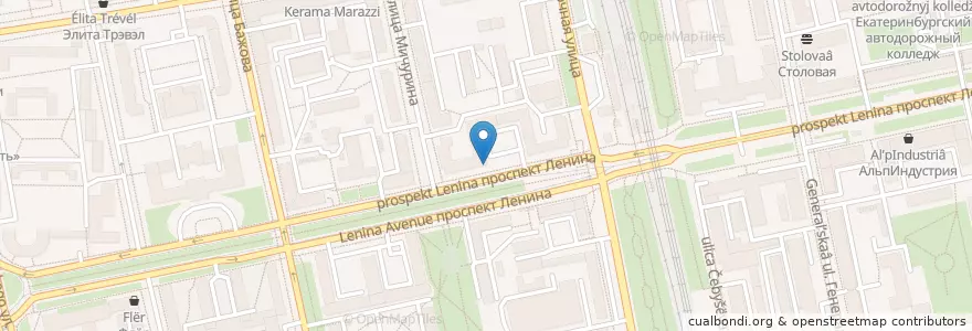 Mapa de ubicacion de СКБ Банк en Rusland, Уральский Федеральный Округ, Свердловская Область, Городской Округ Екатеринбург.