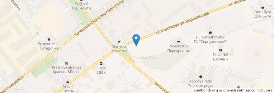 Mapa de ubicacion de Совкомбанк en Россия, Центральный Федеральный Округ, Московская Область, Городской Округ Серпухов.