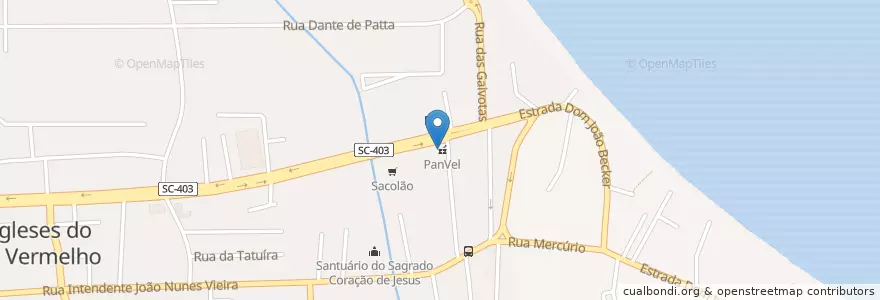 Mapa de ubicacion de PanVel en Бразилия, Южный Регион, Санта-Катарина, Microrregião De Florianópolis, Região Geográfica Intermediária De Florianópolis, Флорианополис.