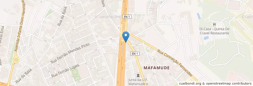 Mapa de ubicacion de Samba na grelha en پرتغال, Norte, Área Metropolitana Do Porto, Porto, Vila Nova De Gaia, Mafamude E Vilar Do Paraíso.