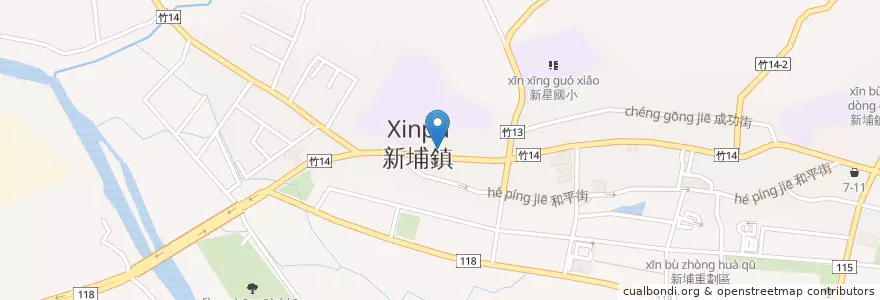 Mapa de ubicacion de 新埔鎮衛生所 en Taiwan, Taiwan, 新竹縣, 新埔鎮.
