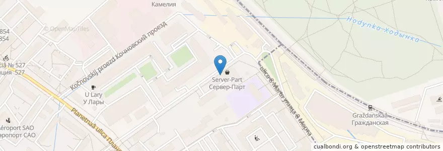 Mapa de ubicacion de Трейнинг центр «Империя Алины Силаевой» en Rússia, Distrito Federal Central, Москва, Северный Административный Округ, Район Аэропорт.