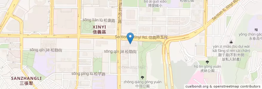 Mapa de ubicacion de 法樂琪餐廳 en Taiwán, Nuevo Taipéi, Taipéi, 信義區.