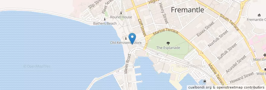 Mapa de ubicacion de Han's Cafe en Australië, West-Australië, City Of Fremantle.