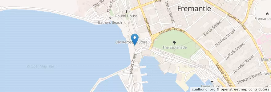 Mapa de ubicacion de Bathers beach house en Australië, West-Australië, City Of Fremantle.