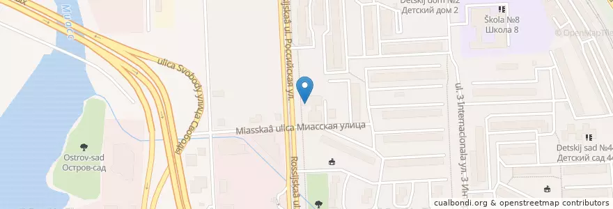 Mapa de ubicacion de КЕММА Медицинский центр en Russie, District Fédéral De L'Oural, Oblast De Tcheliabinsk, Челябинский Городской Округ.