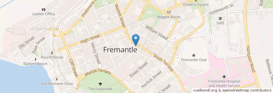 Mapa de ubicacion de Ben & Jerry's en Australia, Australia Occidentale, City Of Fremantle.