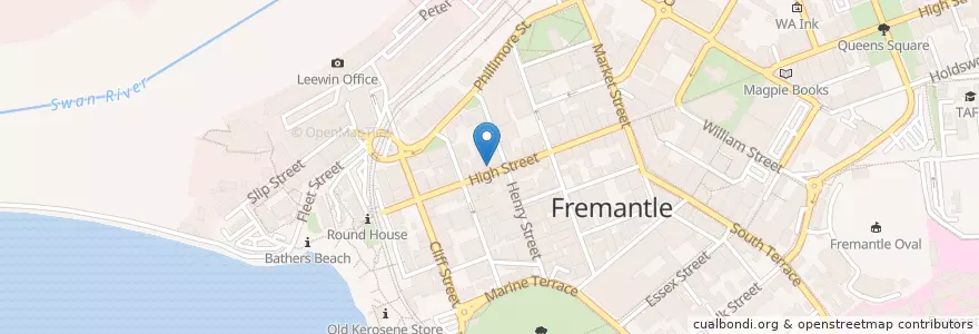 Mapa de ubicacion de Piccolo en Australien, Westaustralien, City Of Fremantle.