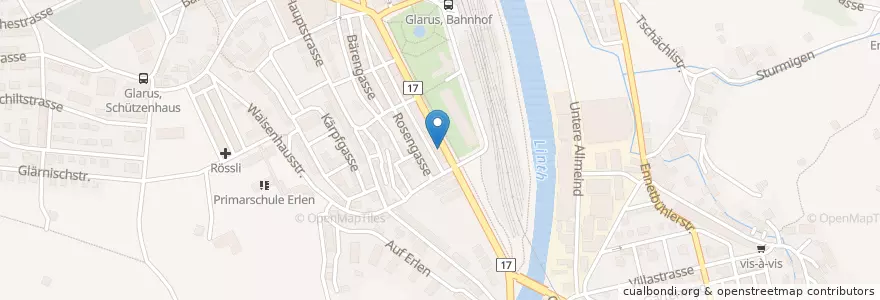 Mapa de ubicacion de Burlet en 스위스, Glarus, Glarus.