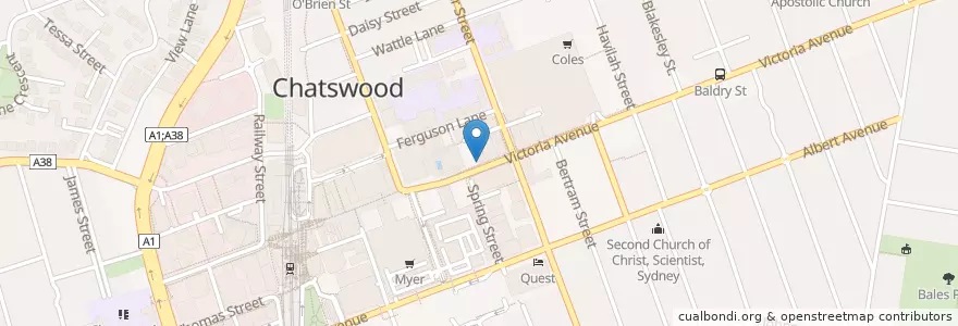 Mapa de ubicacion de Tasty Eating House en Australia, Nuovo Galles Del Sud, Willoughby City Council, Sydney.