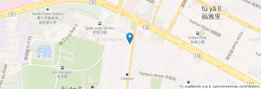 Mapa de ubicacion de 華南商業銀行 en تايوان, تاي شانغ, 西屯區.