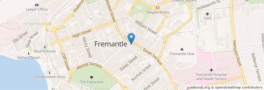 Mapa de ubicacion de Mexican Kitchen en Australia, Western Australia, City Of Fremantle.