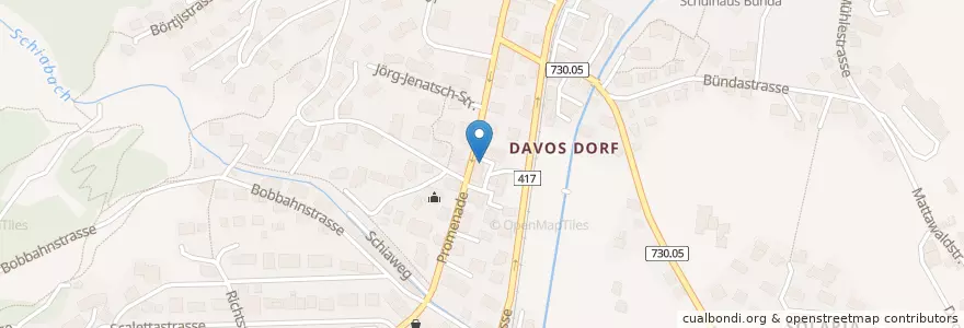 Mapa de ubicacion de Dorfkeller en Suisse, Grisons, Prättigau/Davos, Davos.
