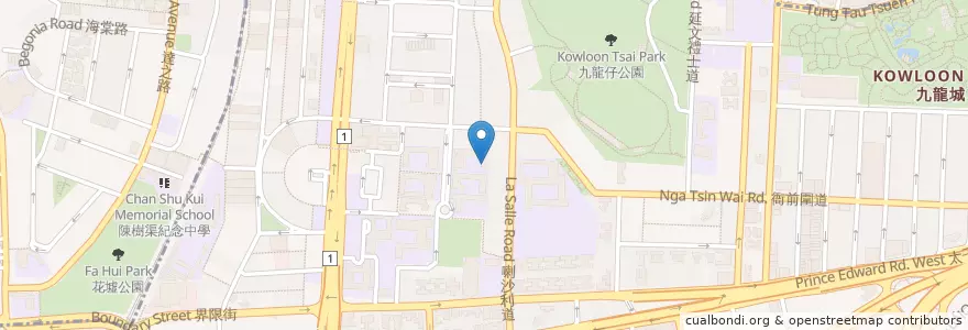 Mapa de ubicacion de Cafeteria en China, Guangdong, Hong Kong, Kowloon, New Territories, Kowloon City District.