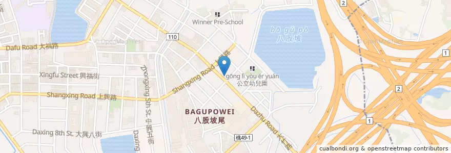 Mapa de ubicacion de 小吃站 en Taiwan, 桃園市, 蘆竹區.