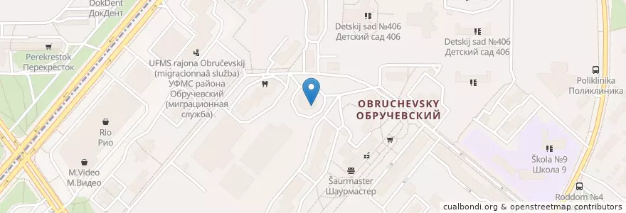 Mapa de ubicacion de АСНА en Rússia, Distrito Federal Central, Москва, Юго-Западный Административный Округ, Обручевский Район.