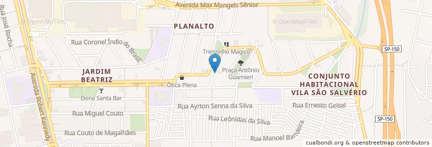 Mapa de ubicacion de Joaninha Marmitex en ブラジル, 南東部地域, サンパウロ, Região Geográfica Intermediária De São Paulo, Região Metropolitana De São Paulo, Região Imediata De São Paulo, São Bernardo Do Campo.