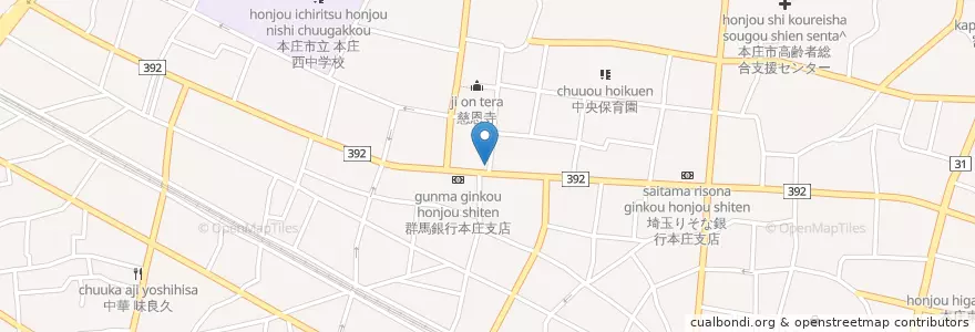 Mapa de ubicacion de 電気館カレー en اليابان, 埼玉県, 本庄市.