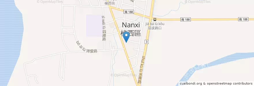 Mapa de ubicacion de 楠西區圖書館 en 타이완, 타이난 시, 난시 구.