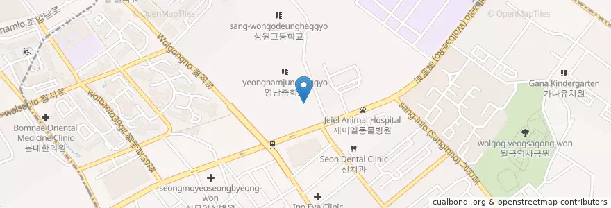 Mapa de ubicacion de 하나교회 en South Korea, Daegu, Dalseo-Gu, Sangin-Dong.